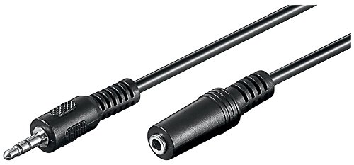 Goobay 50935 Cavo di estensione per cuffie e audio AUX; a 3 pin; jack da 3,5 mm 3,5 mm maschio (3 pin, stereo) a 3,5 mm maschio (3 pin, stereo), jack da 3,5 mm femmina (3 pin, stereo), nero, 10 metri