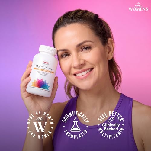 Image of GNC Women's Energy and Metabolism Multivitamin Caplets, Clinically Proven, Calorie Burn, Focus, 100mg Caffeine, Active Nutrition, Immune, Bone, Beauty, Iron, Biotin, Timed Release, 180 ct, 90 svgs