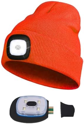 Unisex LED Beanie Hat with Light, USB Rechargeable Headlamp Beanie image 2