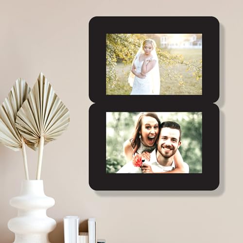 Image of Creative Arts n Frames One Piece Joint less Wooden Multi Picture Collage Photo Frame Home Decor Items Wall Decoration for living room Gift (Same2 Picture Frame 4x6 2 in 1 Piece)
