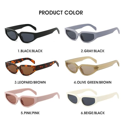 Small Cat Eye Sunglasses Women Vintage Narrow Triangle Sun Glasses Female Black Brown Shades Men Outdoor Eyewear UV4004