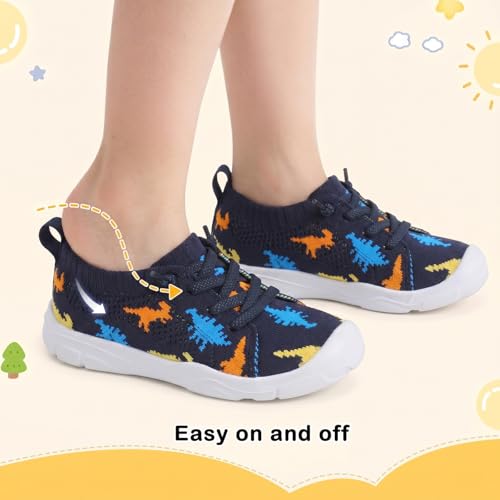 Image of LeIsfIt Toddler Shoes Boys Girls Wide Toe Box Breathable Slip-On Sneakers Kids Lightweight Barefoot Feel Shoes for Everyday Play