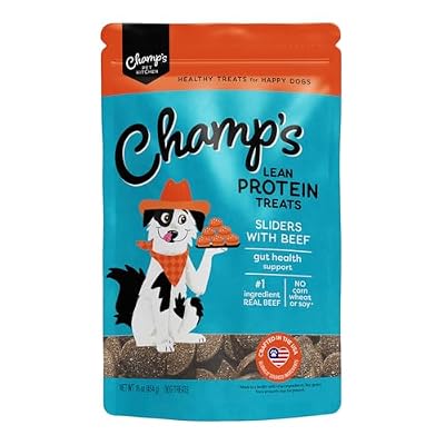 CHAMPS Soft Dog Treats for Digestive Support/Gut Health & Training Snacks Made with Pumpkin, Oat Fiber & Vinegar - Beef Sliders - 16 oz