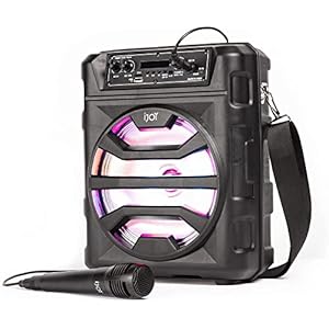 Bluetooth Karaoke Machine met Microfoon, Party Speaker met LED Disco Lights en Stemveranderende Effecten, FM Radio…