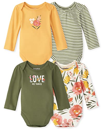 Image of The Children's Place Baby Long Sleeve 100% Cotton Bodysuits