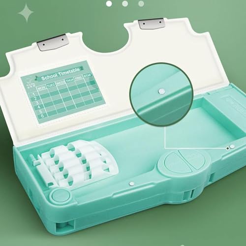 Image of Parshya Plastic Multifunctional Cute School Pencil Box,Dinosaur Compass For Boys,Geometry Kids With Inbuilt Scissor,Ruler,Eraser & Sharpener,Magnetic Box,Best Gifts (Multicolor)