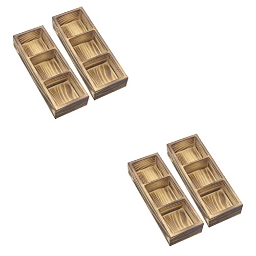 Operitacx 2sets Tea Bag Box Organizer Wooden Tea Bag Holder Storage Organizer for Kitchen Drawer Countertop 2pcs*2