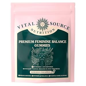 Vital Source Nutrition – Premium Feminine Balance Gummies – for Women’s Health & Wellness – Immune Support – Vegan, Gluten-Free – Hawaiian Pineapple – 60 Gummies – 30 Servings