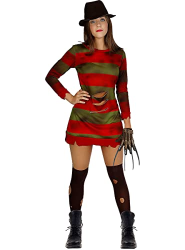 Funidelia | Disfraz de Freddy Krueger con sombrero - Pesadilla en Elm Street para mujer ▶ Disfraz para adultos y divertidos accesorios para Fiestas, Carnaval y Halloween - Rojo 7 Funidelia | Disfraz de Freddy Krueger con sombrero - Pesadilla en Elm Street para mujer ▶ Disfraz para adultos y divertidos accesorios para Fiestas, Carnaval y Halloween - Rojo - Imagen 8