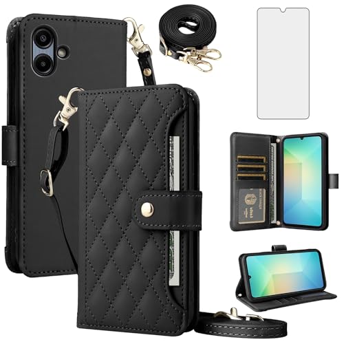 Coque Samsung A05 étui portefeuille avec sangle pour voyages et sorties