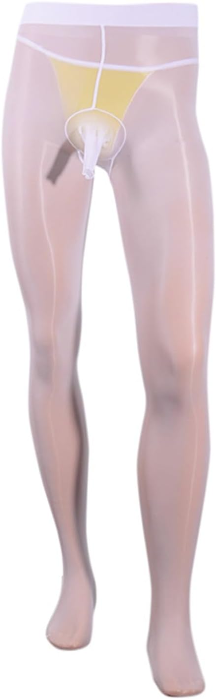 Hularka Men's See Through Bulge Pouch Pantyhose Underwear Stretchy Stocking Tights Leggings