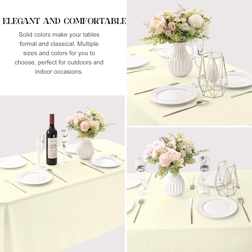Image of 4 Pack Rectangle Tablecloth for 6 Foot Tables Washable Polyester Table Cover for Wedding Dining Table Parties Banquet(60x102 Beige)
