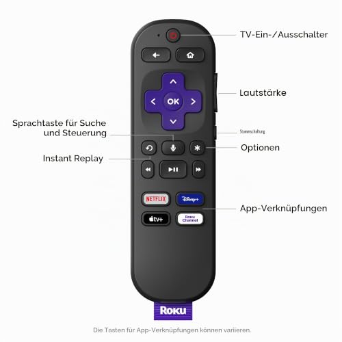 Offizielle Roku Sprachfernbedienung für Player, Audio und TV – Ansicht 5