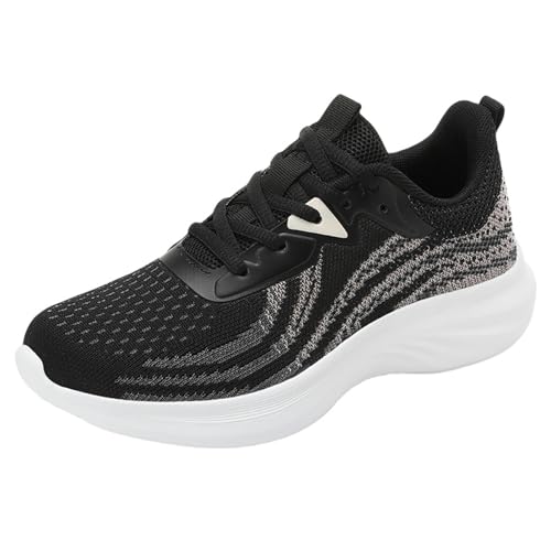 Zapatos de senderismo para mujer, transpirables, ligeros, antideslizantes, ergonómicos, ortopédicos, suelas suaves, para el tiempo libre, Negro , 42 EU