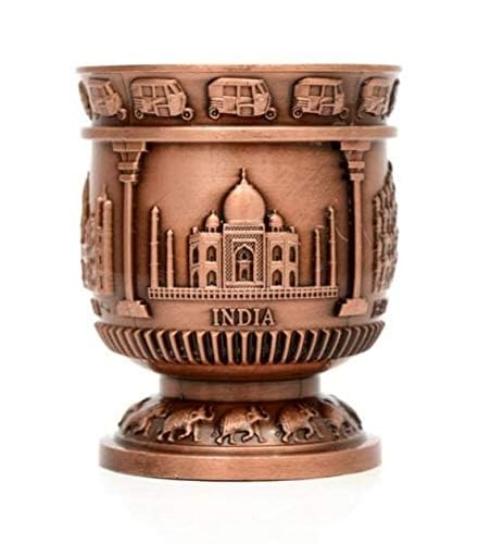 Vintage Metal Taj Mahal India Souvenir Shotglass Ware & Glass & Shots Perfect Antique Souvenir for Home Decorative Item, Gifts & Travel Gift Foreigner Friend Copper-image-49