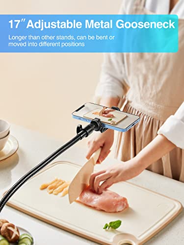 Elitehood 81" Tall Flexible Tripod Stand for iPhone with 17in Adjustable Gooseneck with Remote Compatible with iPhone 13 Pro Max / 13 Pro / 12 Pro Max, Android Phone