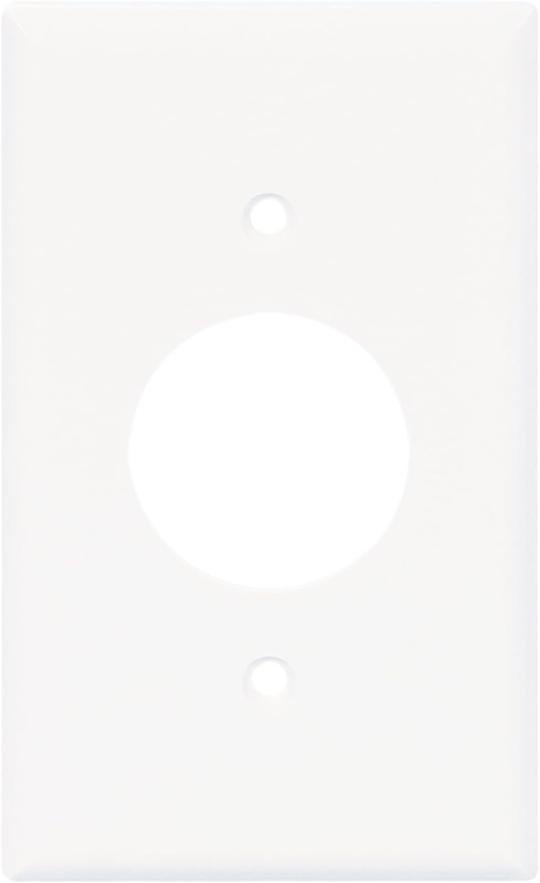 Eaton PJ7W Mid-Size Polycarbonate 1-Gang Power Outlet Wallplate, White