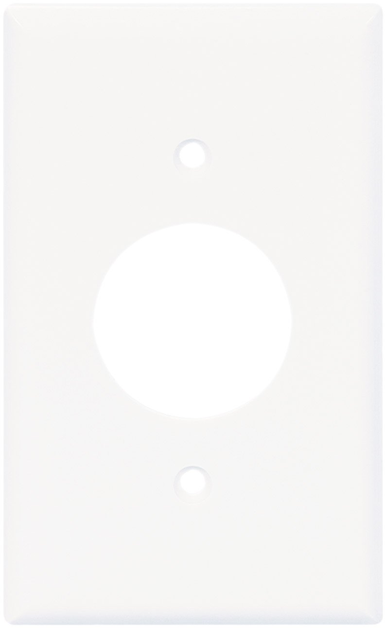Eaton PJ7W Mid-Size Polycarbonate 1-Gang Power Outlet Wallplate, White