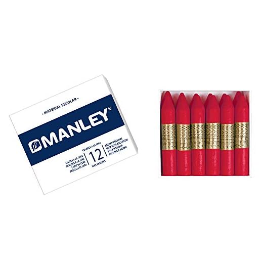 Manley 10 - Ceras, 12 unidades, Color carmín