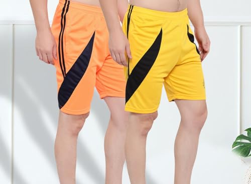 Image of DIA A DIA Men's Polycotton Running Sports Gym Shorts Pack of 2
