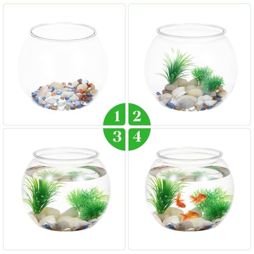 Image of BESPORTBLE Clear Plastic Fish Bowl: Round Clear Vase Pot Transparent Goldfish Bowl Aquarium Bubble Bowl Goldfish Turtle Tank Hydroponic Planter Containers 8.66 X 6.88 Inches