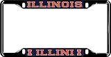 Elite Fan Shop Illinois Fighting Illini License Plate Frame Black