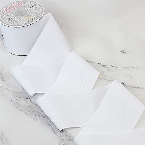 Creative Ideas Gro3000-029 , 3" Inch Solid Grosgrain Ribbon, 25 Yards, White, 25 Yd #TOP2