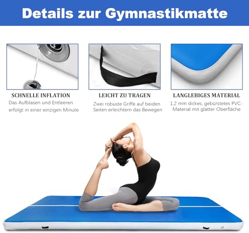 Jacgood（2M Breiter ）4M Air Tumbling Matte Aufblasbar