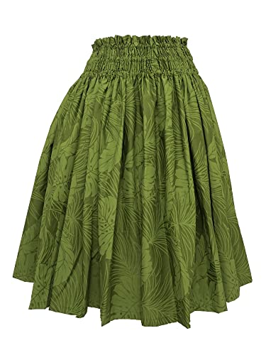 Border Print Hawaiian PAU Skirts - 29.1in Length - 3 Bands one Size with Adjustable Waist for Performances