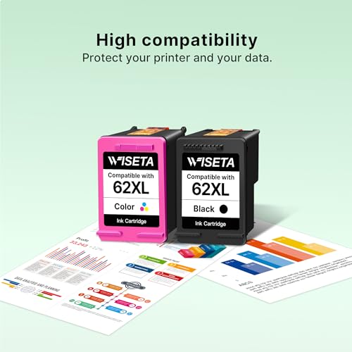 62 Xl 62XL Ink Cartridges Black And Colour Replacement For Hp 62 62XL Ink Cartridges Twin Pack For Hp Envy 5540 5546 5544 5644 5640 5646 5541 5542 5543 5545 Officejet 200 250 5740 5742 5744 (2-Pack) - 4