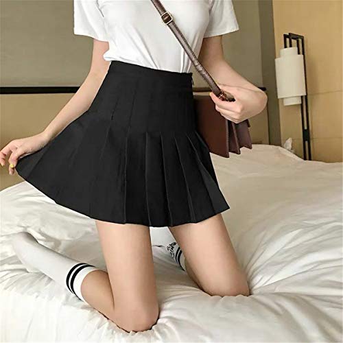 image for Yuemengxuan Girls Women High Waisted Plain Pleated Skirt Skater Tennis