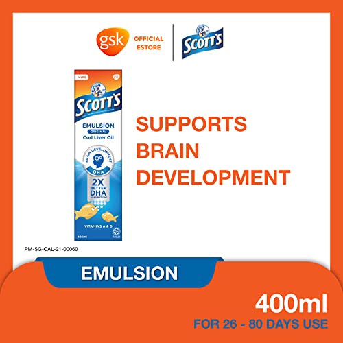 Scotts Emulsion Cod Liver Oil Omega 3 fatty acid DHA Children Supplement Original 400ml