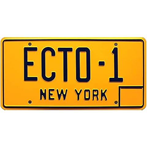OPO 10 - ECTO 1 car metal license plate replica compatible with 1959 Cadillac orange from GHOSTBUSTERS movie (56) Cover