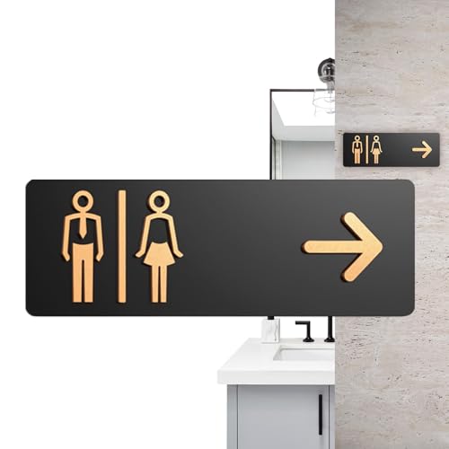 Señal de baño con un direccional izquierda derecha para hostelería 7