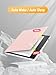Case for Kobo Libra Colour (2024) and Kobo Libra 2 (2021) eReader 7 Inch, FJIASTB Clear Back Shell and PU Leather Front Cover with Auto Wake/Sleep (Pink)