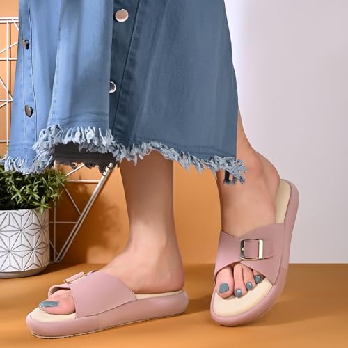 Image of Centrino Women's Sandals | Elegant Stylish Slip-On Chappals for Ladies |Lightweight & Breathable Slippers /Flip-Flops| Durable Outdoor Synthetic Casual Wear,Party and Formal Occasions(9322)