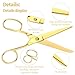 Gold Scissors for Office Desk Stainless Steel All Purpose 7 inch Premium Tailor Cloth Tailor Scissors All Purpose Shears for Cutting Fabric Paper Open Envelopes Cut Tape