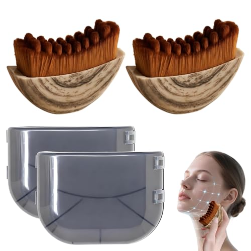 Lymphatic Contour Face Brush for Sculpting Manual Facial Cleansing Brush for Dry Brushing & Exfoliating Gentle-On-Skin Facial Massager for Jawline Toning