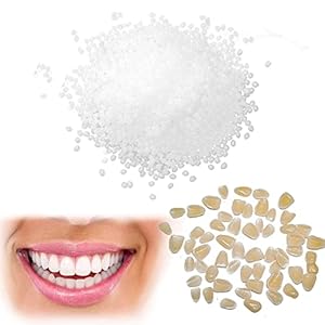 Karjiaja Tijdelijke tandreparatieparels, tandreparatieset, tandvulling, reparatieset, tandparels, tandvervanging, instant fineer tandreparatiegranulaat, tandreparatiegranulaat, 50 g tandgel en ca. 50 tanden