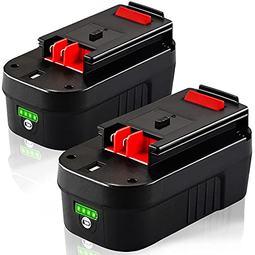 TenHutt 【Lithium-ion | NOT Ni-Mh】 2Pack 3.0Ah 18V Replacement Battery for Black and Decker 18V HPB18 HPB18-OPE 244760-00 A1718 FS18FL FSB18 Firestorm Cordless Power Tools Lithium Battery by TenHutt - Used condition - US$41.59
