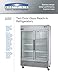 Arctic Air AGR49 Two Door Glass Reach-In Refrigerators, 2 doors 6 shelves, 33DF to 41DF, 49 cu. ft, Stainless Steel