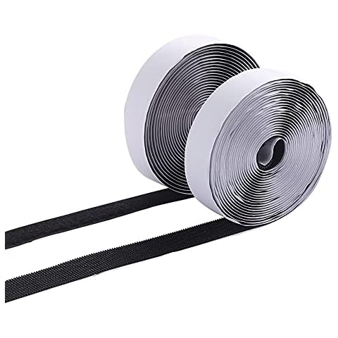 3/4 Inch Hook and Loop Adhesive Tape Black Self-Adhesive Fasteners Mounting Tape for Home School Office Car and Crafting Organization (5 Yards) Cover