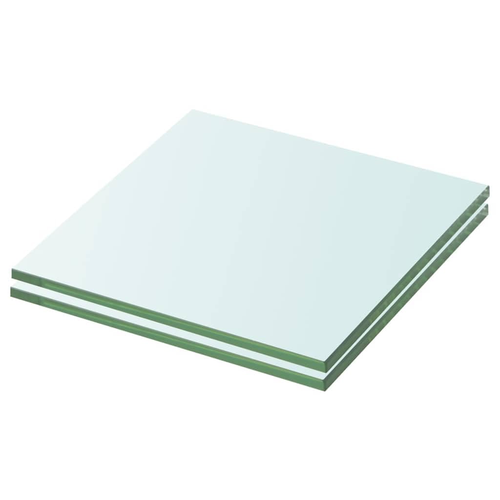 vidaXL 2x Shelves Panel Glass Clear Glass Sheet Plate for Display Case Storeroom Cabinet Slatwall Shop Easy to Wipe Clean Thick Glass 20x15cm — image 1