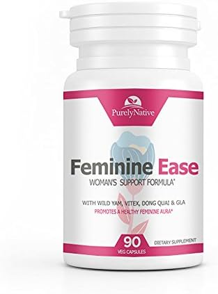Feminine Ease Hormonal Balance Supplement for PMS, PMDD, Cramps, Menopause, Hot Flashes & Mood Swings – Gluten Free, Vegan Friendly Hormone Balancing Pills – 90 Vitamins to Balance Hormones
