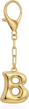 LILIE&amp;WHITE Gold Bubble Initial Keychain For Women Handbag Charms Fashion Alphabet Keychain Accessories Gift