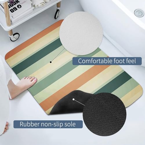 Tapis de sol confortable à rayures imprimées lavable