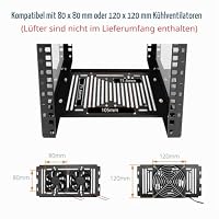 Tecmojo 10 Zoll 9HE 200mm Tief Desktop Mini Rack, Netzwerk-Schrank, mit SBC-Einschub, Micro-HDMI-zu-HDMI-Adapterplatine, Blindabdeckung, für 10"-AV-, NAS- und Servergeräte, Schwarz – Ansicht 8