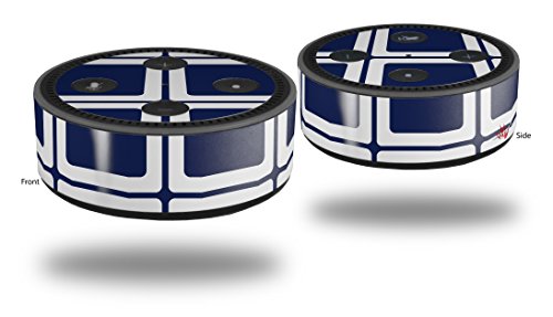 Skin Wrap Decal Set 2 Pack for Amazon Echo Dot 2 - Squared Navy Blue (2nd Generation ONLY - Echo NOT Included)