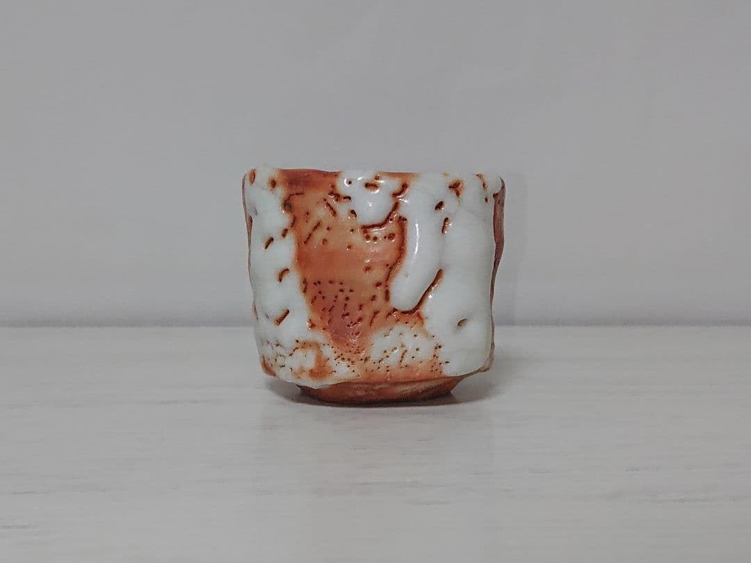 加藤豊久／竹型赤志野ぐい呑／A77 加藤豊久 赤志野 ぐい呑 加藤豊久／竹型赤志野ぐい呑／A77 加藤豊久の