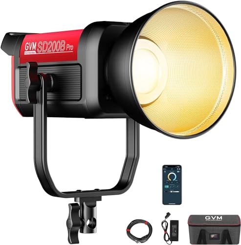 GVM LED Videoleuchte, 200W Bowens LED Studiolicht, 45400lux/1m Fotografie Licht Dauerlicht mit APP Steuerung, 2700K-6800K LED Studio Dauerlicht für Film Video YouTube, Fotolicht Videolicht Filmlicht GVM LED Videoleuchte, 200W Bowens LED Studiolicht, 45400lux/1m Fotografie Licht Dauerlicht mit APP Steuerung, 2700K-6800K LED Studio Dauerlicht für Film Video YouTube, Fotolicht Videolicht Filmlicht